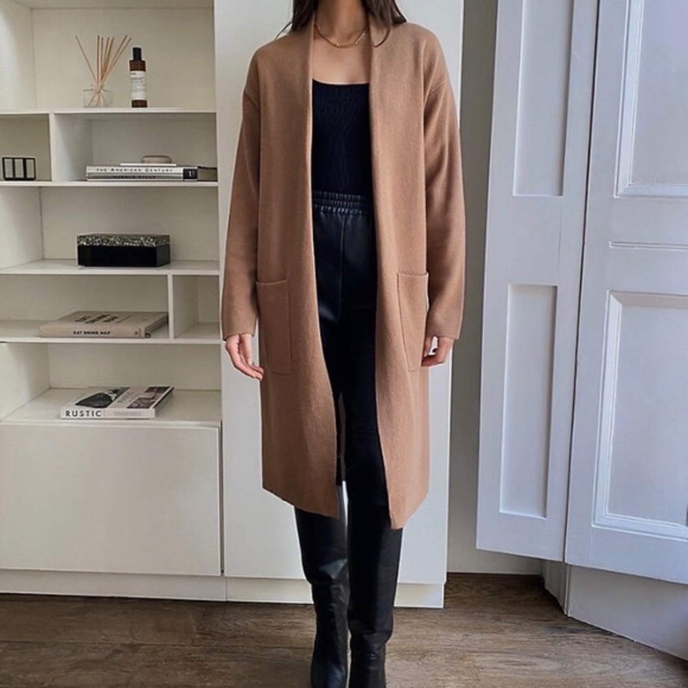 Aritzia Babaton Lance Long Wool-Blend Cardigan - Constant Camel - Small